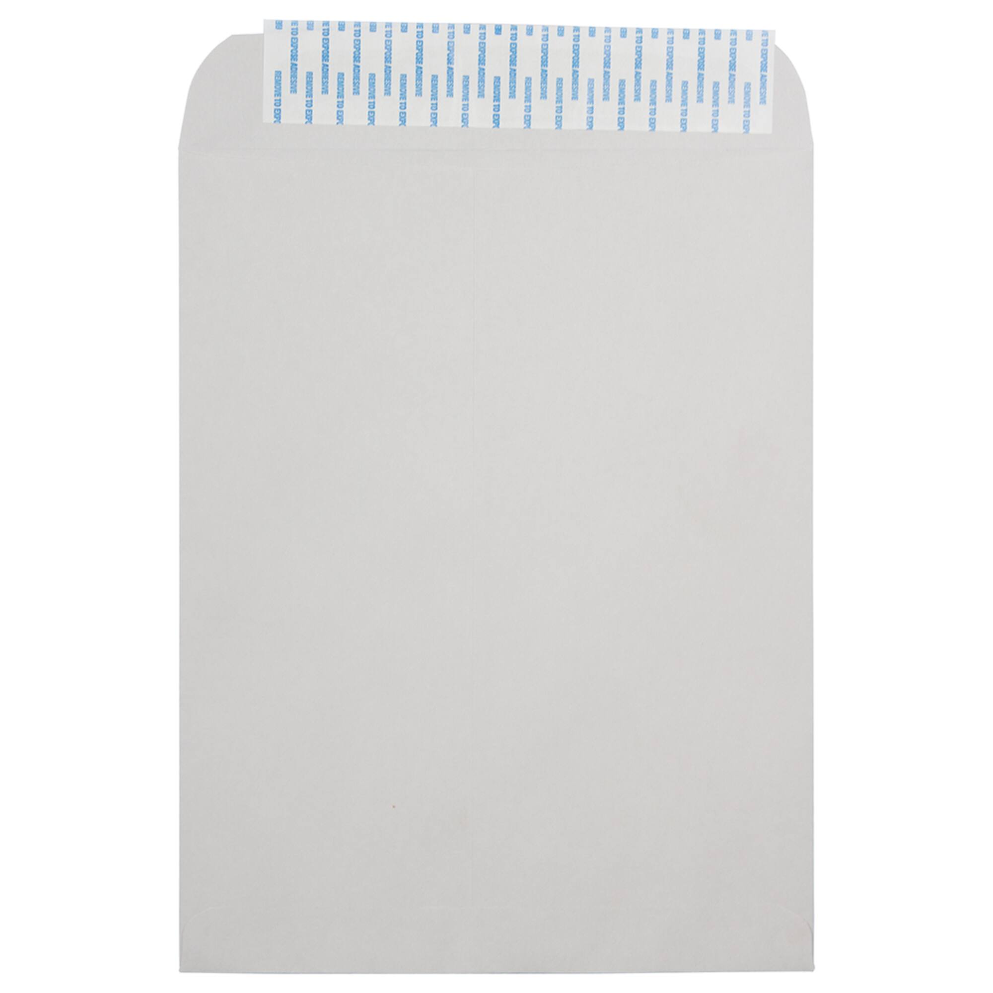 JAM Paper 10" x 13" Light Gray Kraft Peel & Seal Envelopes